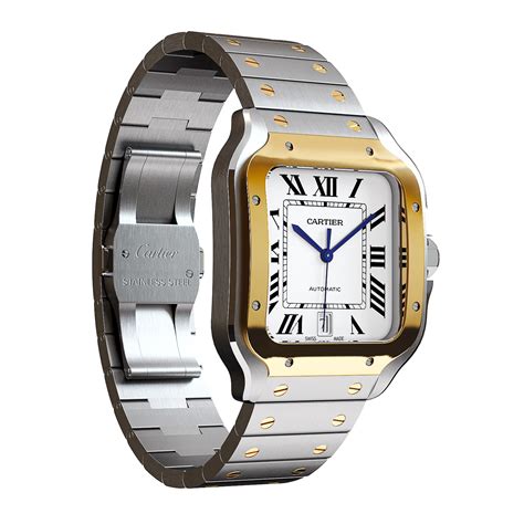 cartier santos watch 3d model